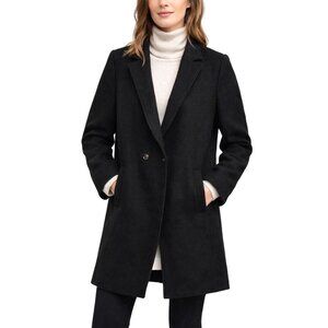 J. Crew Daphne Topcoat Black Italian Boiled Wool Coat